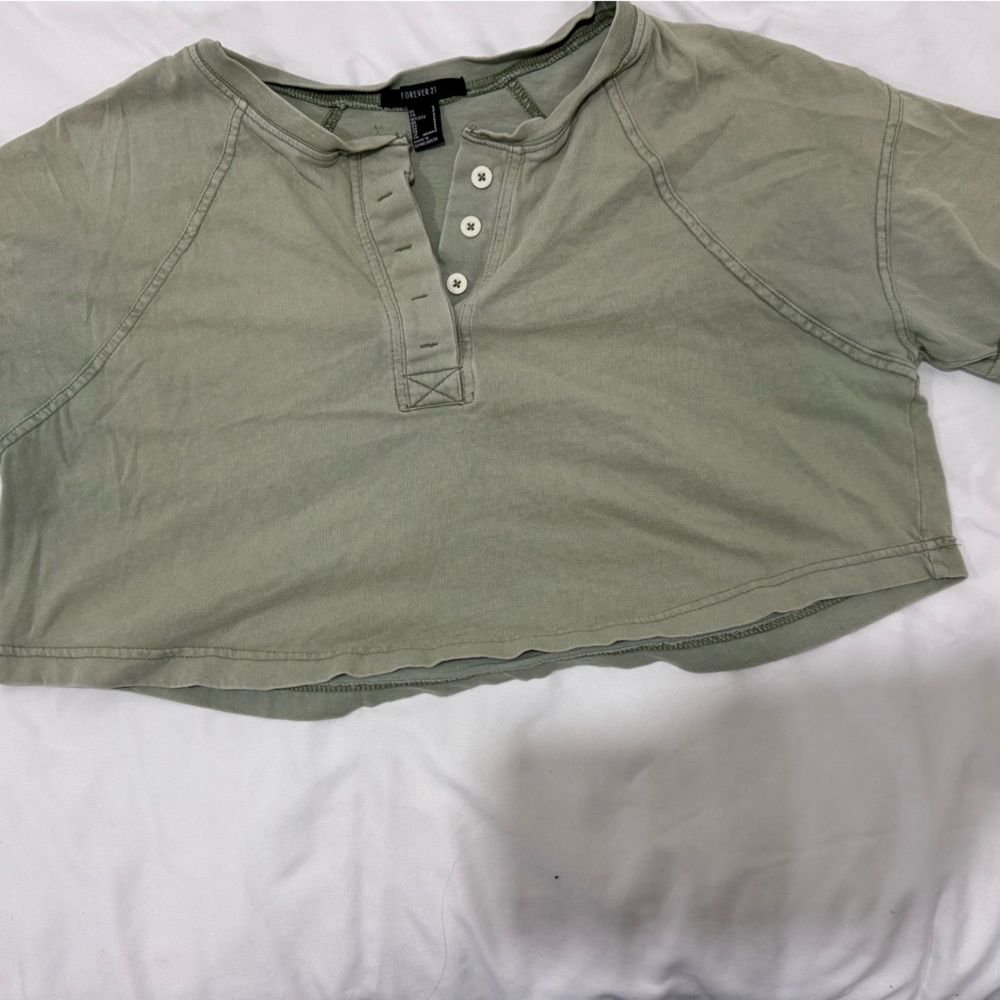 Forever 21 Sage Button-Up Top